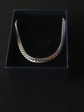 Sterling Silver Chain Necklace - Black and Silver